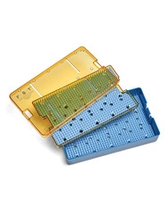 Sterilizační kontejner dvouúrovňový 25x15x4 cm Ultem s průhledným víkem a silikonovou podložkou FST