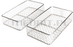 Ensemble de deux paniers à instruments en maille fine inox HYDRIM M2/C61 (184x104x42 mm) compatibles laveurs-désinfecteurs SCICAN 01-114818