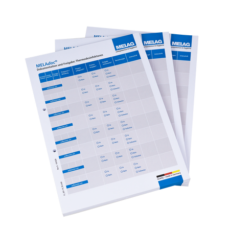 Folhas de Documentação MELAdoc para Limpeza e Desinfecção em Lavadoras-Desinfetadoras, MELAG, 10 blocos x 100 folhas, cód. ME01093