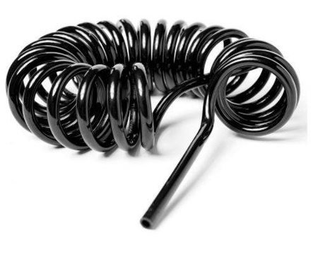 Tuyau spiralé en polyuréthane noir 2 m – flexible professionnel pour équipements médicaux, cosmétiques et tatouage