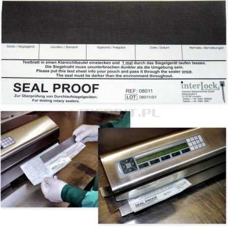 Seal PROOF Schweißnaht-Test für Rollen-Siegelgeräte, 250 Stück, INTER LOCK, DIN 58953, 150-200°C