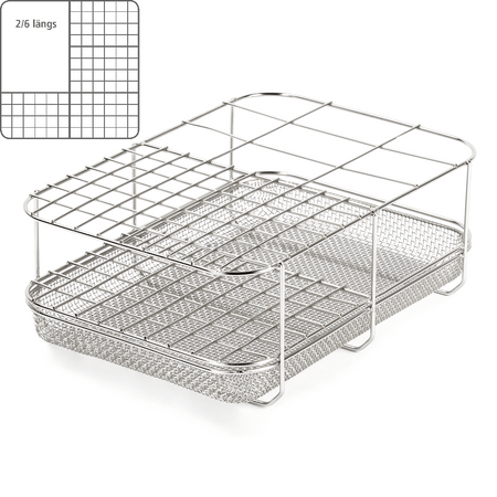 Cestello per strumenti G verticale in acciaio inox per termodisinfettore MELAtherm MELAG, compatibile con supporto punte, codice ME00131