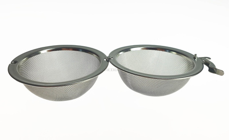 Contenedor para fresas dentales en forma de bola, acero inoxidable, cierre de clip, diámetro 6,5 cm