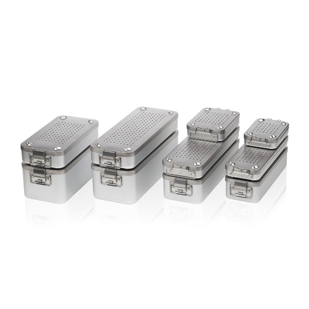 Contenitore per sterilizzazione 15M MELAG con 100 filtri monouso, 35x12x4,5 cm, conforme EN 868-8, codice ME01152