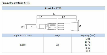 Embout dentaire Strong AT-II 1:1, pièce à main droite 35 000 tr/min, autoclave, pour fraises 2,35 mm – SAESHIN