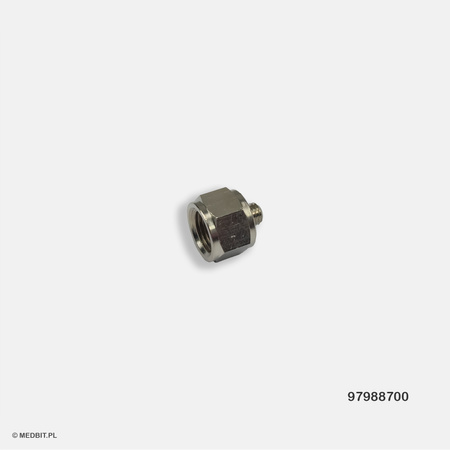 Cefla Pneumatic Adapter M5 Male to G1/8 Female, Nickel-Plated Brass, NBR, Bravo Compatible, MPN 97988700