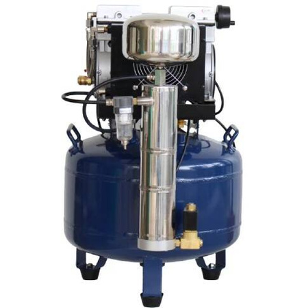 Compressor de ar odontológico DynAir DA700D com secador de ar, sem óleo, 30L, silencioso, para 1 cadeira, Dynamic