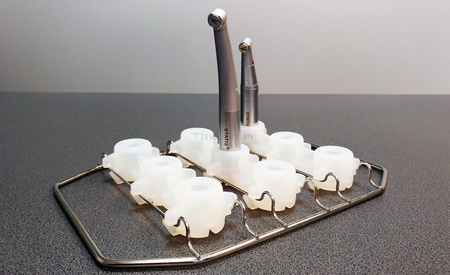 Supporto per 21 punte odontoiatriche HYDRIM M2/G4 (01-113112S) per lavatrici-disinfettatrici SciCan, acciaio e silicone