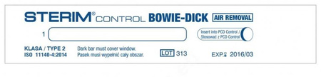 Testovací proužky Bowie & Dick Control pro kontrolu parních sterilizátorů, 100 ks, Sterim