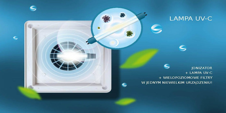 Set Aseptica Cubic Bianco – Purificatore d’Aria con Filtro HEPA, Carbone Attivo e UV-C, 2 Pezzi, per Casa, Ufficio e Auto, VOLTEA Poland