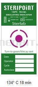 Parní sterilizační indikátory třídy 6 Steripoint 134°C/18 min, 250 ks, STERLAB