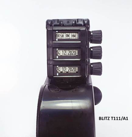 Alphanumerisches 3-zeiliges Etikettiergerät BLITZ T111/A1 für Sterilisationsetiketten, 28x29 mm