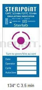 STEAM Class 6 Chemical Indicator STERIPOINT 134°C/3.5 min – 121°C/15 min, 250 pcs, for Steam Sterilization, STERLAB, Code 28635