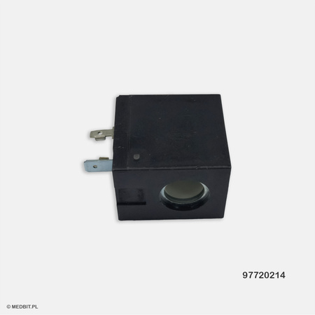 Cívka elektromagnetického ventilu Cefla 97720214 pro autokláv SciCan Bravo, 24 V DC, úhlová, přípojka 10,5 mm