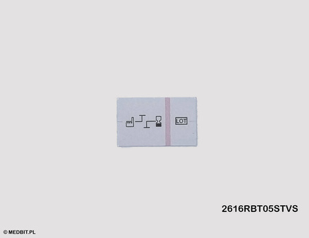 Etiqueta 2 linhas para rotuladora Printex V20, 25x15 mm, 500 unid., indicador vapor classe 1, esterilização