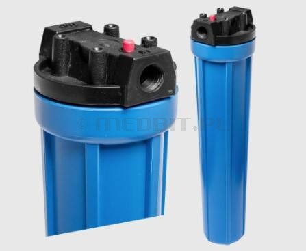 20" Water Filter Housing 2.5" Diameter, 3/4" Thread, Polypropylene, Vent Valve, Mounting Bracket, HYDROLAB A-OP-020-34