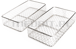 Set di due cestelli per strumenti HYDRIM M2/C61 in rete inox fine, compatibili con lavadisinfettori HYDRIM M2, M2 G4, C61 WD G4, 184x104x42 mm, SCICAN (01-114818)