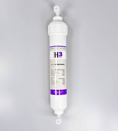 Filtre échangeur d’ions 500ml H3 TOC pour déminéralisation de l’eau ultra pure, élimination silice et TOC, compatible HLP UV