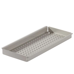 Bandeja Estreita Curta em Aço Inoxidável 27x11 cm para Autoclave MELAG Vacuklav, Compatível com Modelos 40B+ 41B+ Evolution, Código ME01320